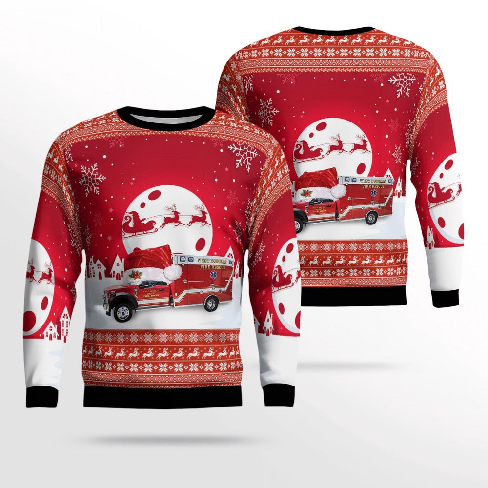 Colorado West Douglas County Fire Rescue EMS Ugly Sweater Christmas Unisex Sweaters Gift For Christmas