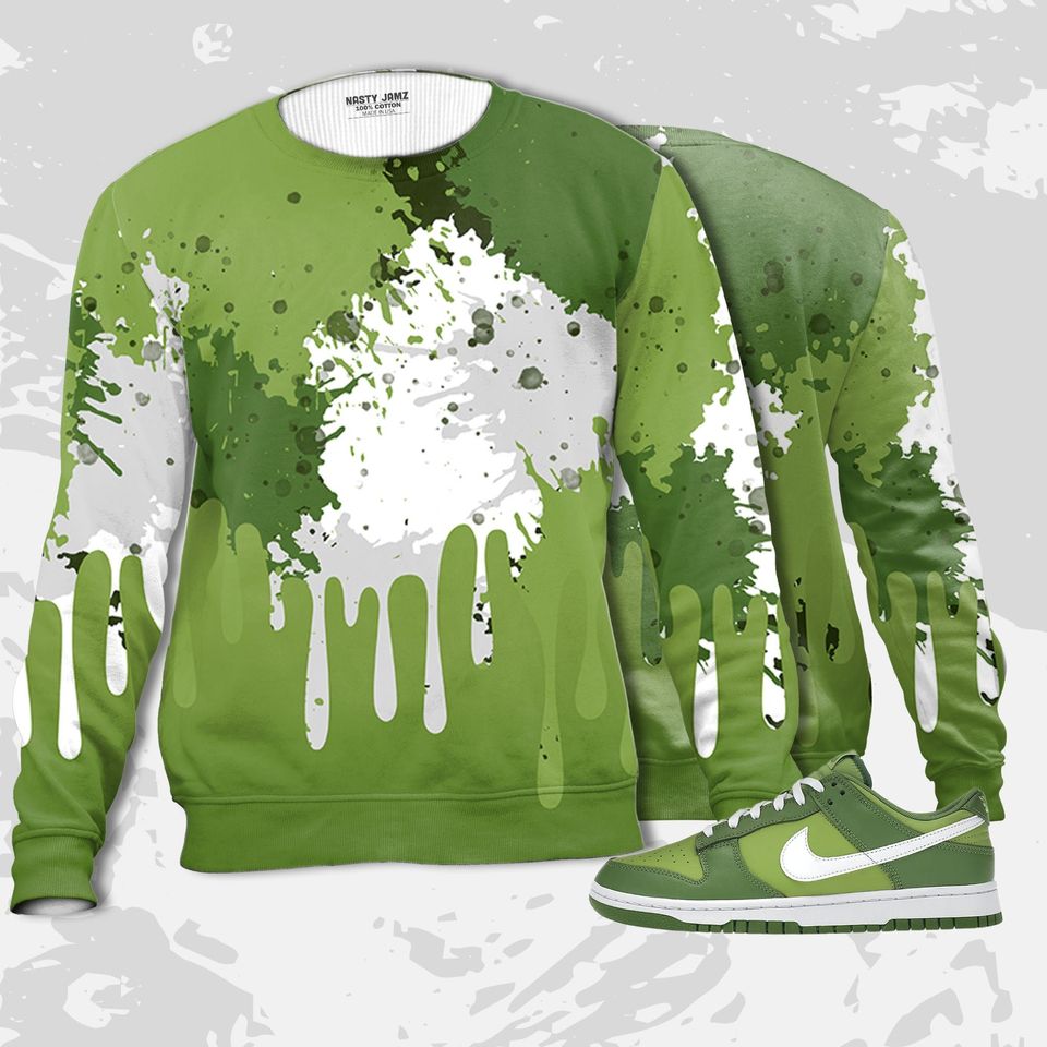 Colorful 3D Art Unisex Sneaker Shirt Match Dunk Low Chlorophyll