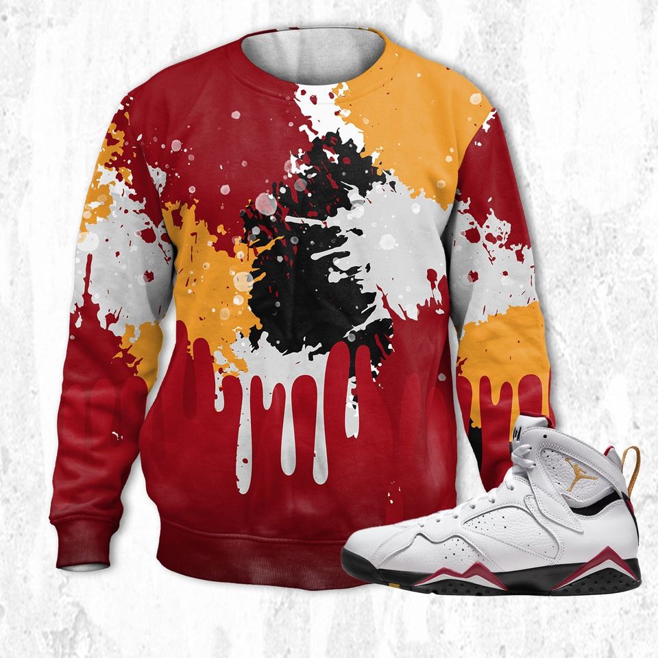 Colorful 3D Art Unisex Sweatshirt matchJordan 7 Cardinal