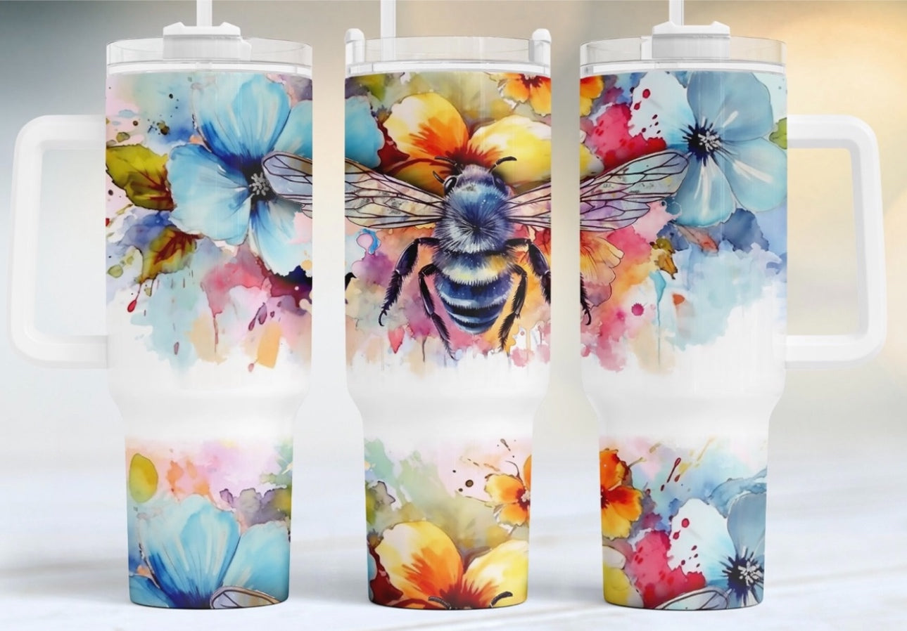 Colorful Bumble Flower Custom Stanley Cup 40 oz 30 oz Tumbler With HandleTVC2301752