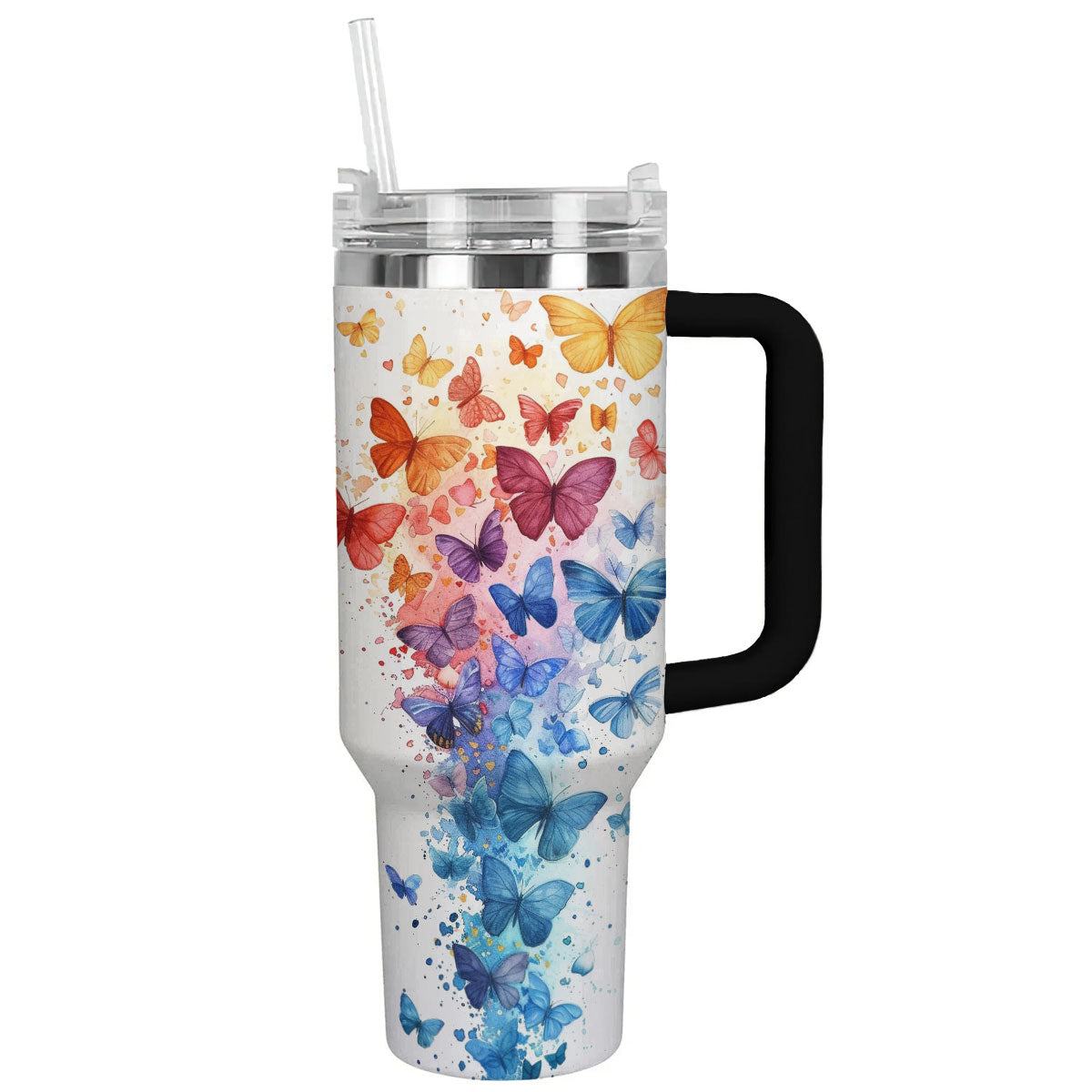 Colorful Butterflies Custom Stanley Cup 40 oz 30 oz Tumbler With HandleTVC2301785