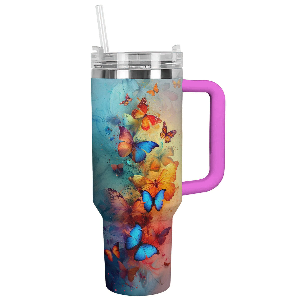 Colorful Butterflies Custom Stanley Cup 40 oz 30 oz Tumbler With HandleTVC2301786
