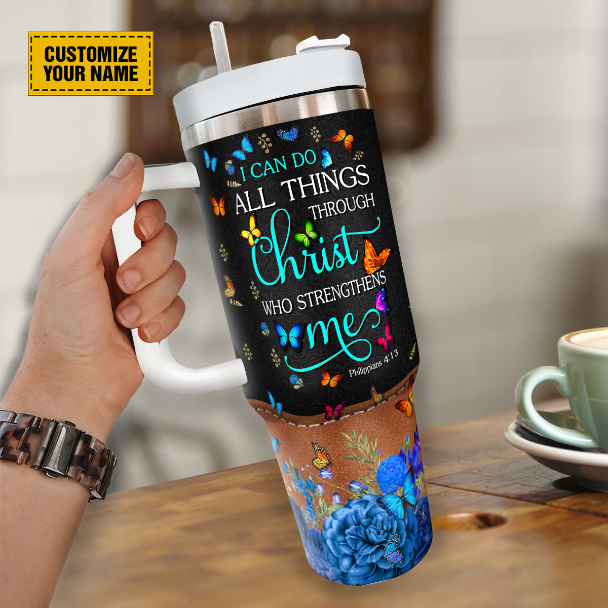 Colorful Butterfly Faith Custom Stanley Cup 40 oz 30 oz Tumbler With HandleTVC2301694 - Image 4