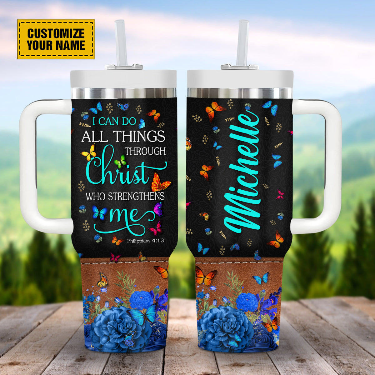 Colorful Butterfly Faith Custom Stanley Cup 40 oz 30 oz Tumbler With HandleTVC2301694