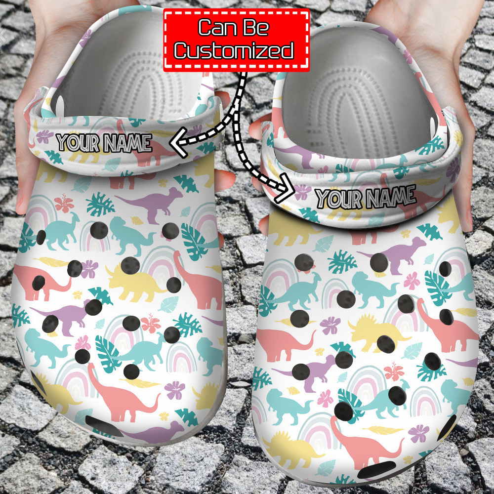 Colorful - Cute Dinosaur Patterns Clog Shoes For Men And Women