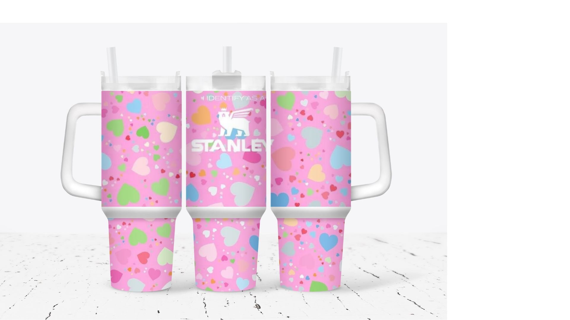 Colorful Heart Valentines Gift Custom Stanley Cup 40 oz 30 oz Tumbler With HandleTVC2301919