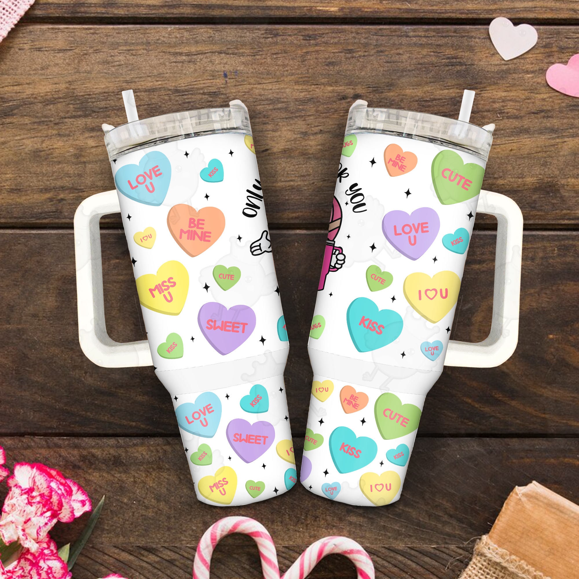 Colorful Hearts Custom Stanley Cup 40 oz 30 oz Tumbler With HandleTVC2301890 - Image 3