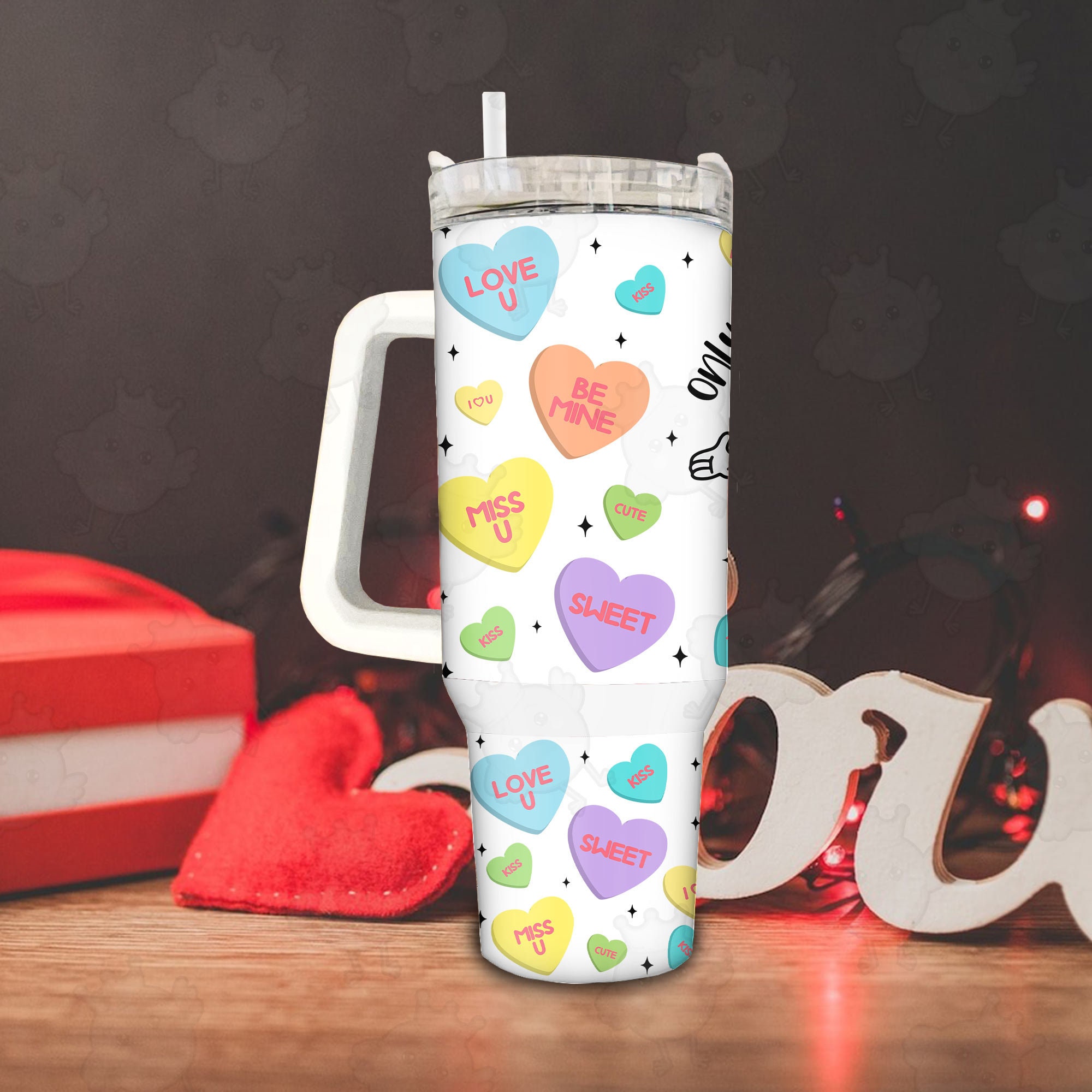 Colorful Hearts Custom Stanley Cup 40 oz 30 oz Tumbler With HandleTVC2301890 - Image 4