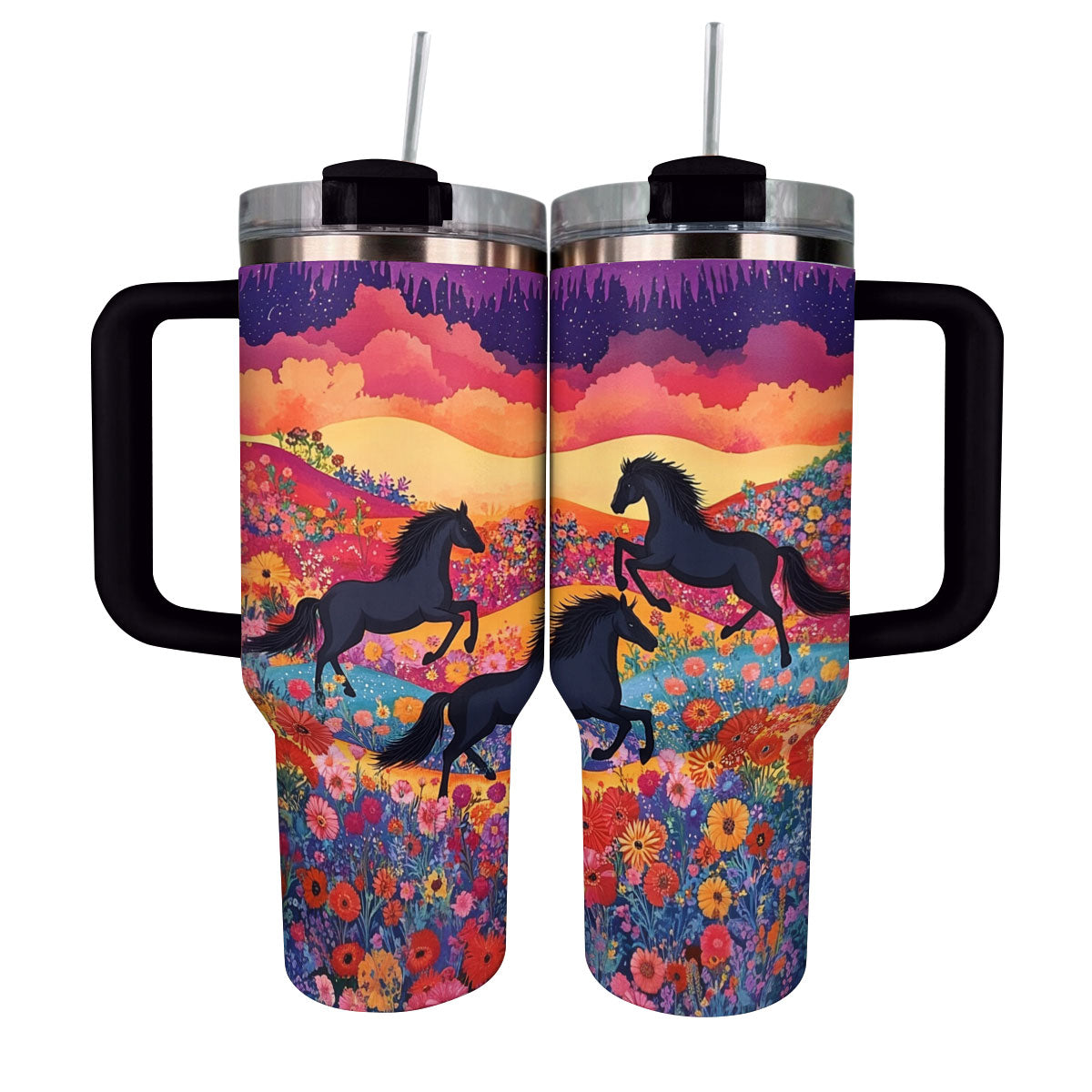 Colorful Horses Custom Stanley Cup 40 oz 30 oz Tumbler With HandleTVC2301291