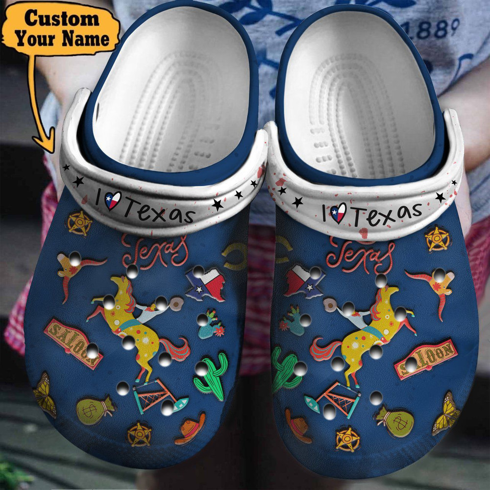 Colorful - I Love Texas Clogs Shoes For Men And Women