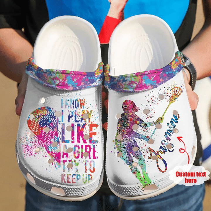 Colorful - Lacrosse Personalized Try To Keep Up Clog Shoes For Men And Women