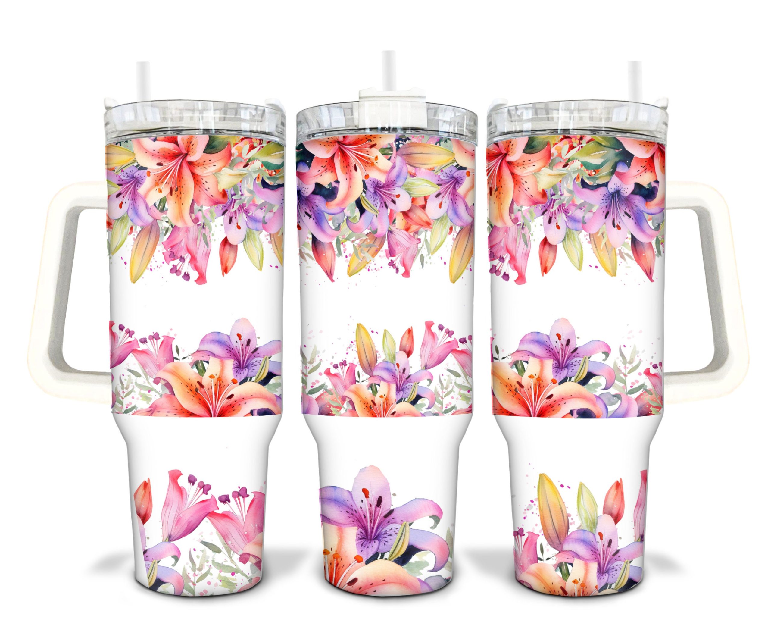 Colorful Lillies Custom Stanley Cup 40 oz 30 oz Tumbler With HandleTVC2301907