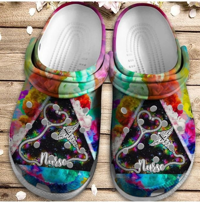Colorful Nurse Shoes - Magical World Of Nurse clog Birthday Gift For Men Women Friend