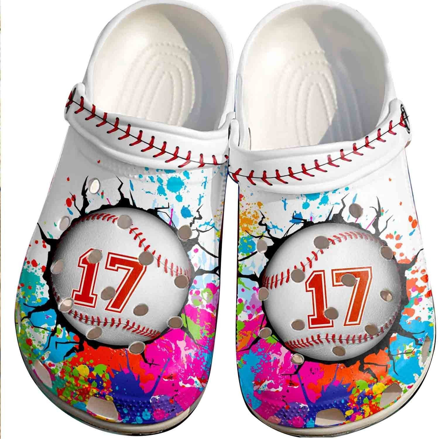 Colorful Paint Balls Shoes For Batter - Funny Baseball Shoes For Men Women