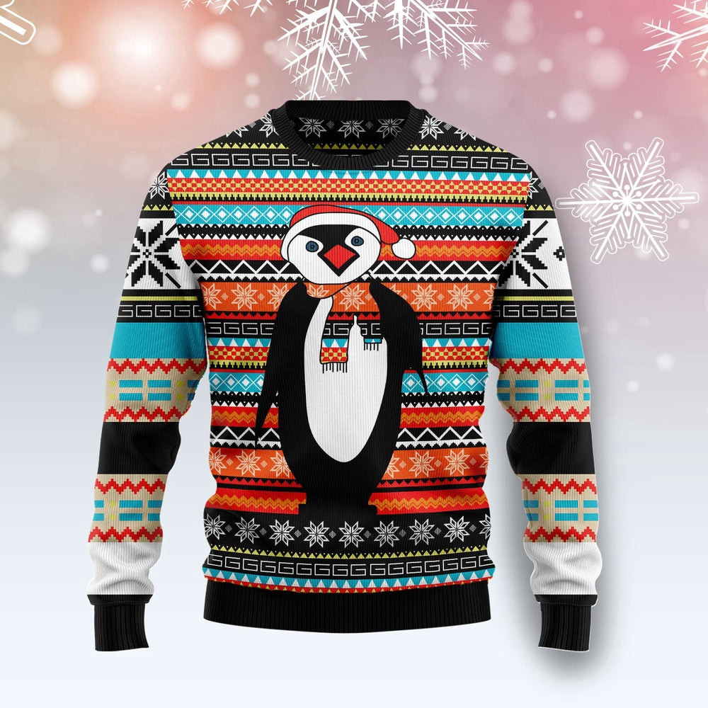 Colorful Pattern Penguin Ugly Christmas Sweater Gift For Christmas