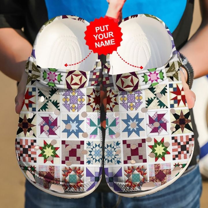 Colorful - Quilting Quilt Block Clog Shoes For Men And Women