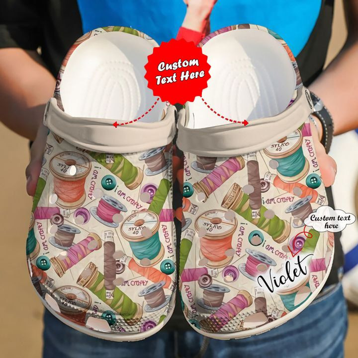 Colorful - Sewing Personalized I Am Crafty Clog Shoes For Men And Women