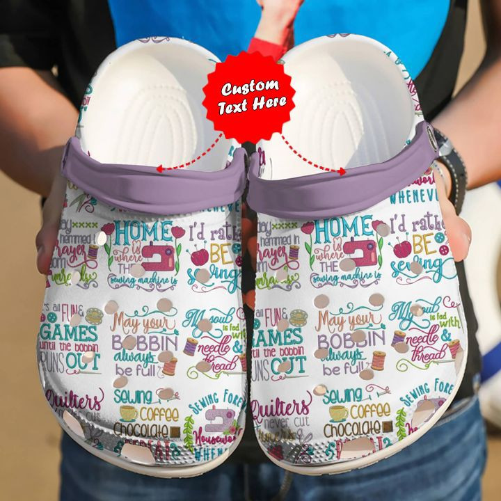 Colorful - Sewing Sew Coffee Repeat Clog Shoes For Men And Women