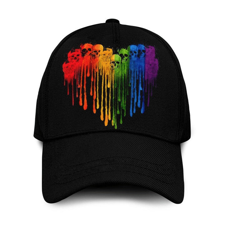 Colorful Skull You're Loved LGBT Printing Baseball Cap Hat, LGBT Pride Accessories Trucker Hats Custom Hats Gifts For Men & Women