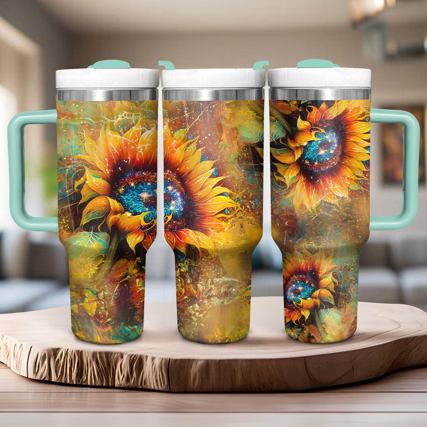 Colorful Sunflower Custom Stanley Cup 40 oz 30 oz Tumbler With HandleTVC2301725