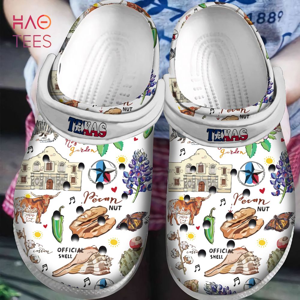 Colorful Symbols Of Texas Crocs Crocband Clogs Shoes Comfortable For Men Women and Kids