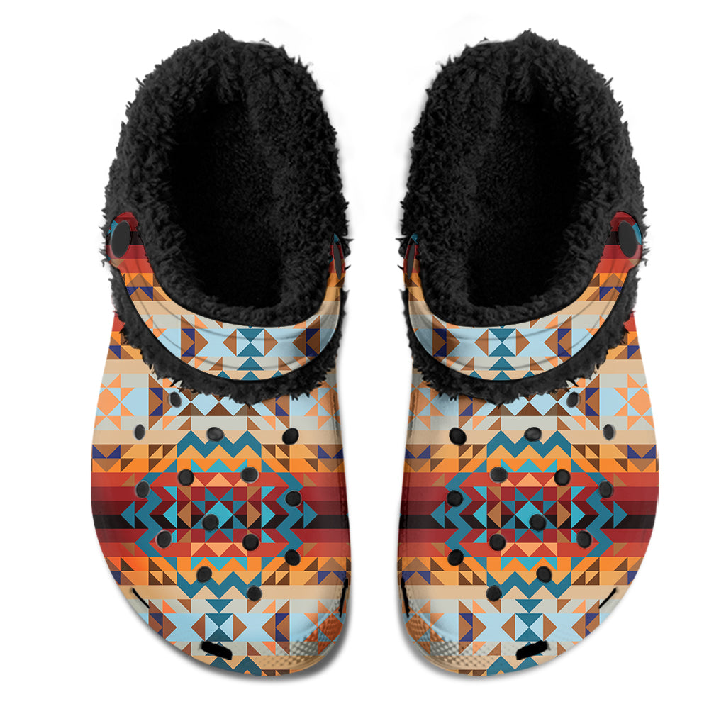 Colorful Tribal Crocs Crocband Fleece Lined Clogs Shoes Comfortable For Men Women and Kids In Winter