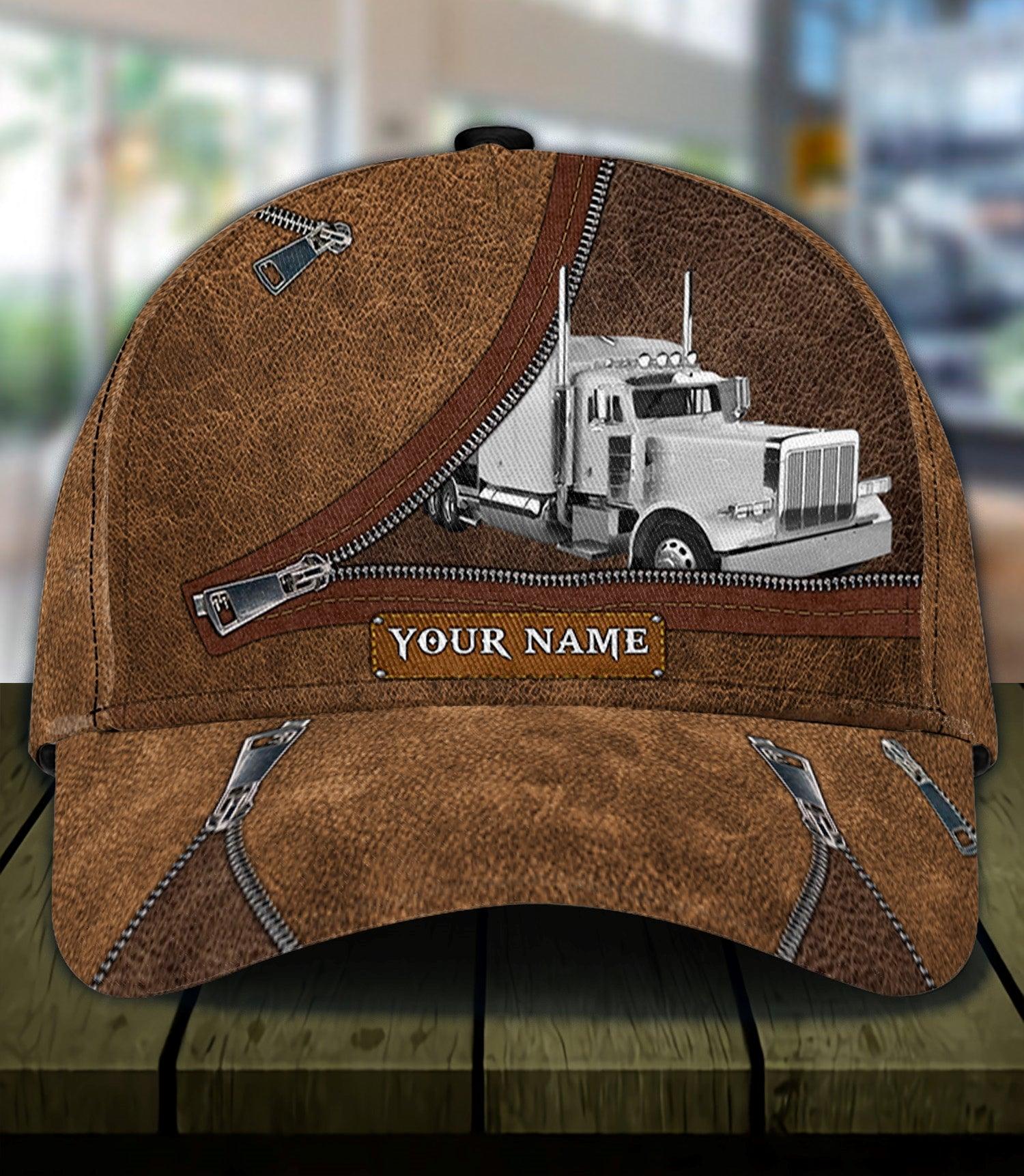 Colorful Truck Zipper Trucker Personalized Classic Cap, Gift For Truckers Trucker Hats Custom Hats Gifts For Men & Women