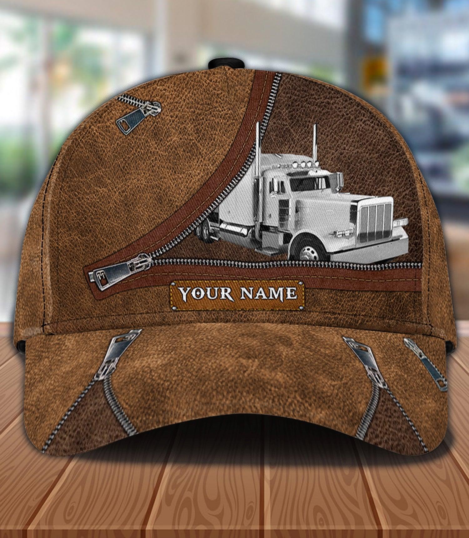 Colorful Truck Zipper Trucker Personalized Classic Cap, Gift For Truckers Trucker Hats Custom Hats Gifts For Men & Women