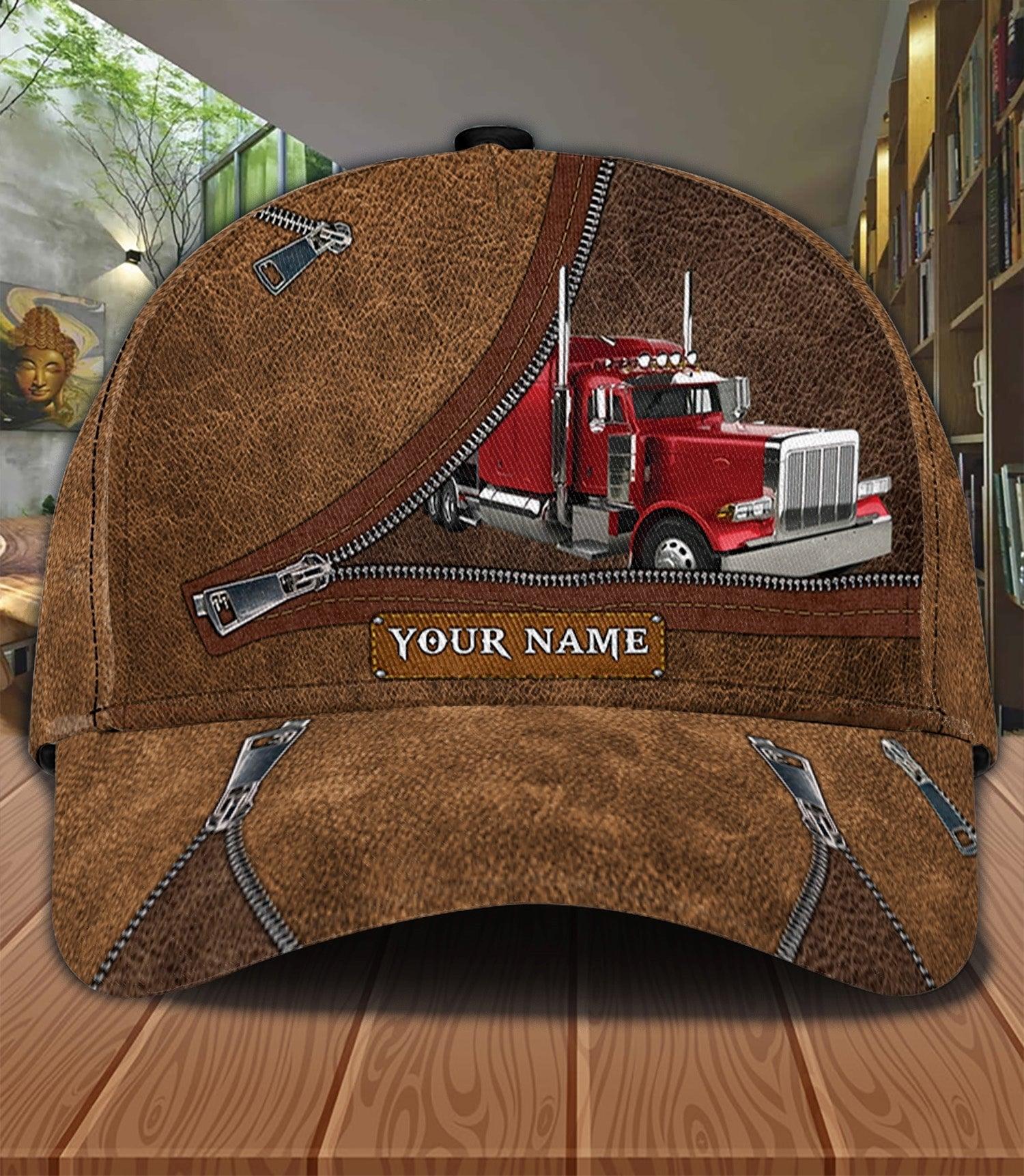 Colorful Truck Zipper Trucker Personalized Classic Cap, Gift For Truckers Trucker Hats Custom Hats Gifts For Men & Women