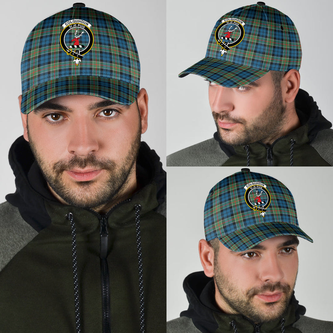 Colquhoun Ancient Tartan Baseball Cap, Tartan Plaid Cap with Family Crest K23 Trucker Hats Custom Hats Gifts For Men & Women