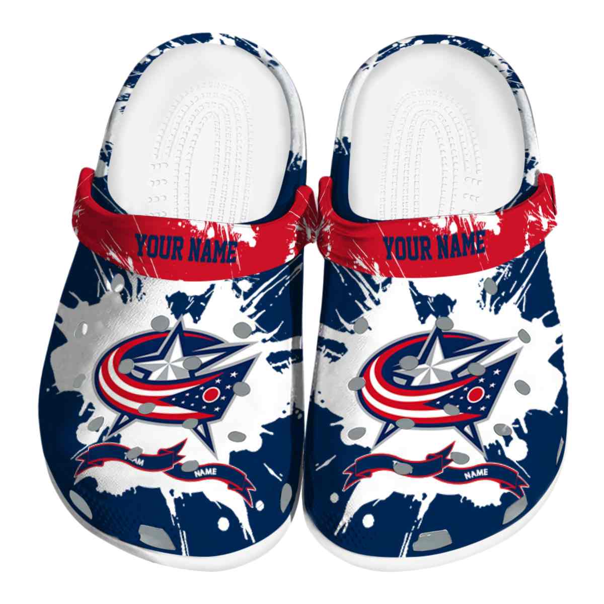 Columbus Blue Jackets NHL Sport Crocs Crocband Clogs Shoes Comfortable For Men Women and Kids