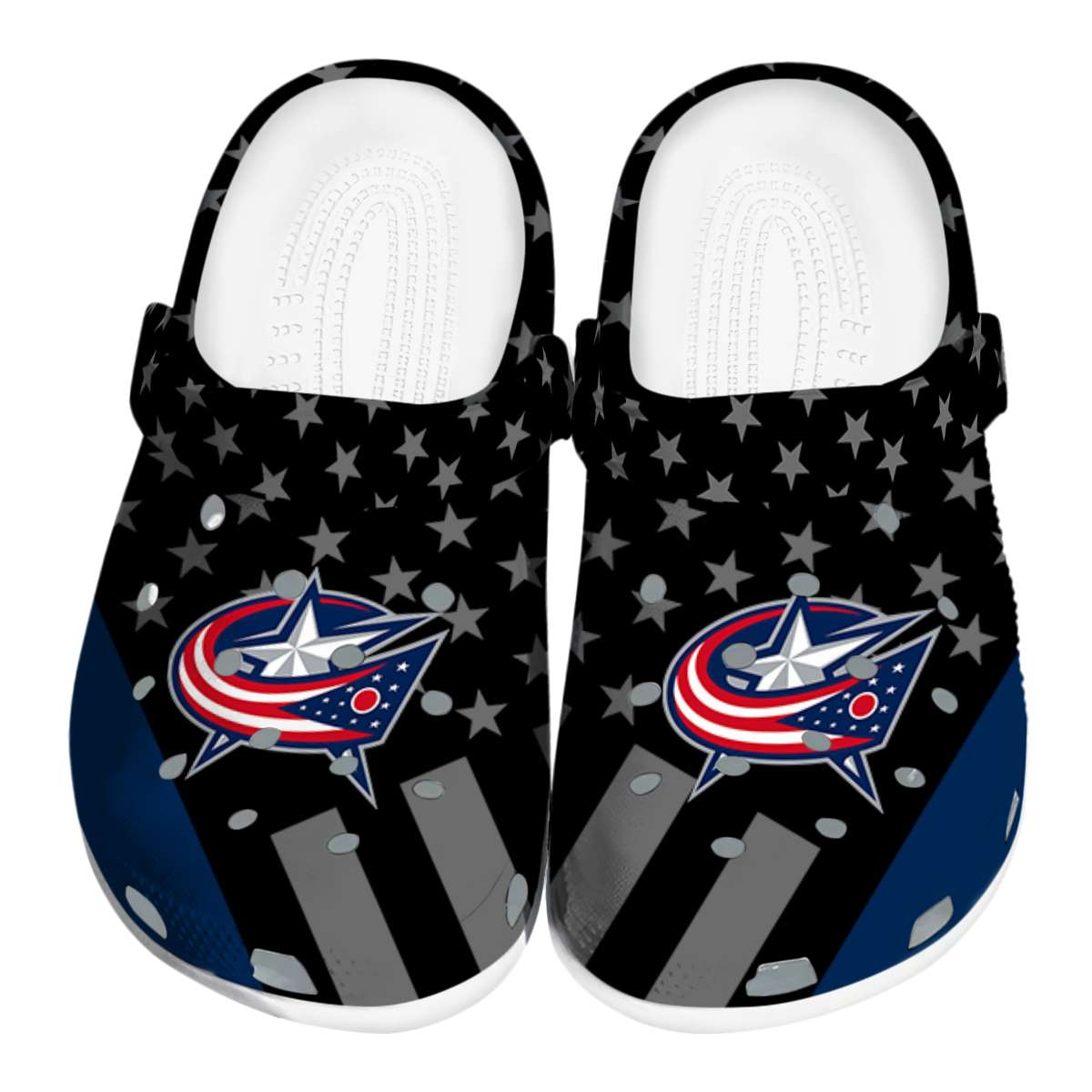 Columbus Blue Jackets NHL Sport Crocs Crocband Clogs Shoes Comfortable For Men Women and Kids