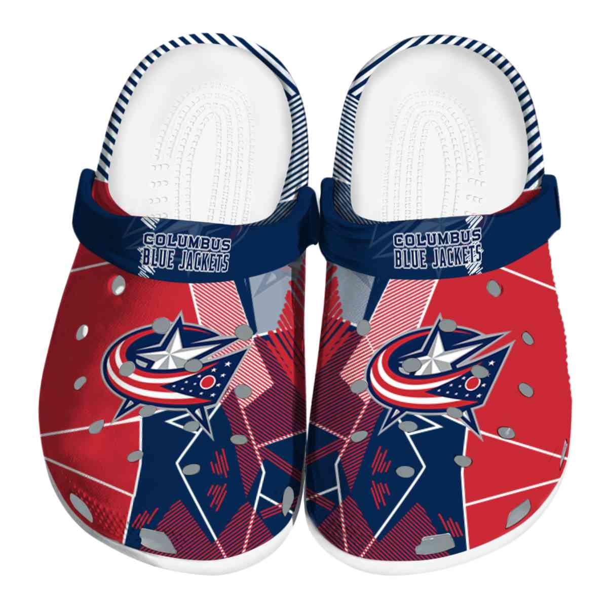 Columbus Blue Jackets NHL Sport Crocs Crocband Clogs Shoes Comfortable For Men Women and Kids