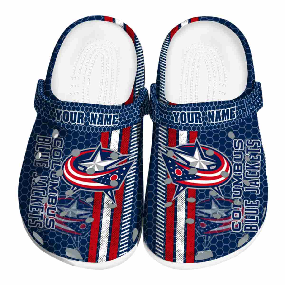 Columbus Blue Jackets NHL Sport Crocs Crocband Clogs Shoes Comfortable For Men Women and Kids