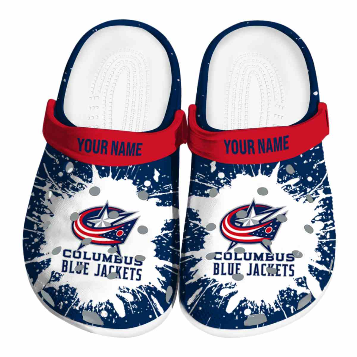 Columbus Blue Jackets NHL Sport Crocs Crocband Clogs Shoes Comfortable For Men Women and Kids