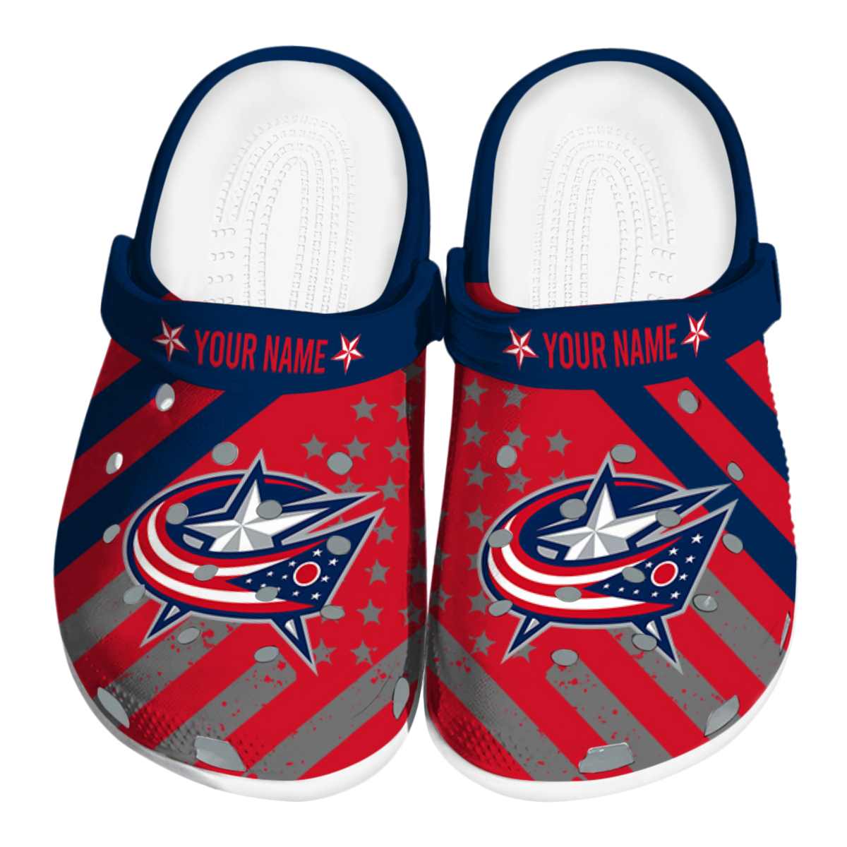 Columbus Blue Jackets NHL Sport Crocs Crocband Clogs Shoes Comfortable For Men Women and Kids
