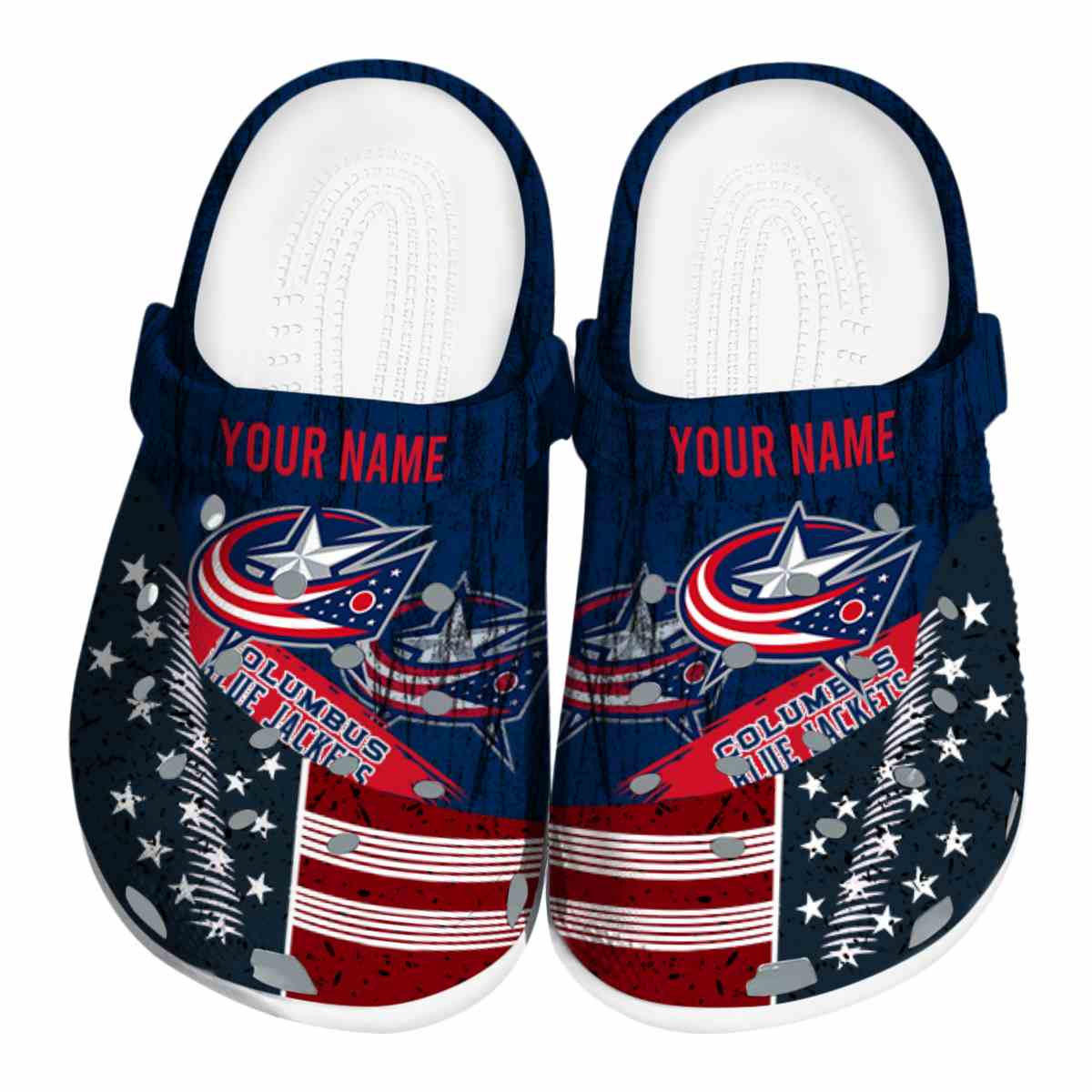 Columbus Blue Jackets NHL Sport Crocs Crocband Clogs Shoes Comfortable For Men Women and Kids
