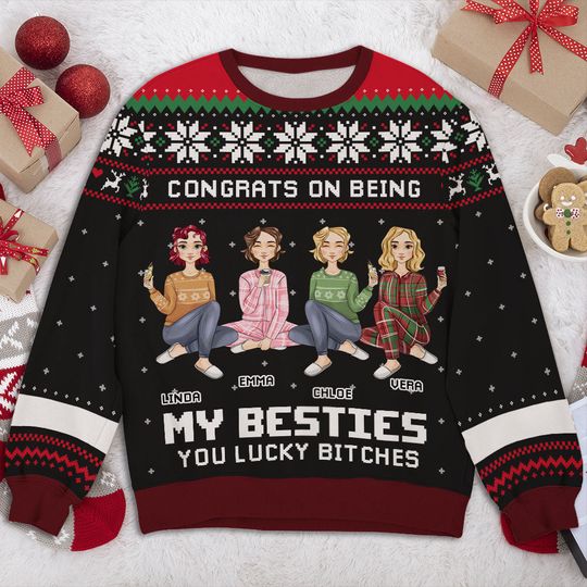Congrats My Besties - Personalized Custom All-Over-Print Sweatshirt - Image 6