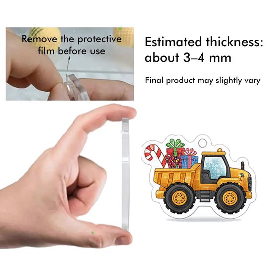 Construction Vehicles Advent Calendar, 24 Acrylic Ornaments, Truck Holiday Countdown Gift - Image 9