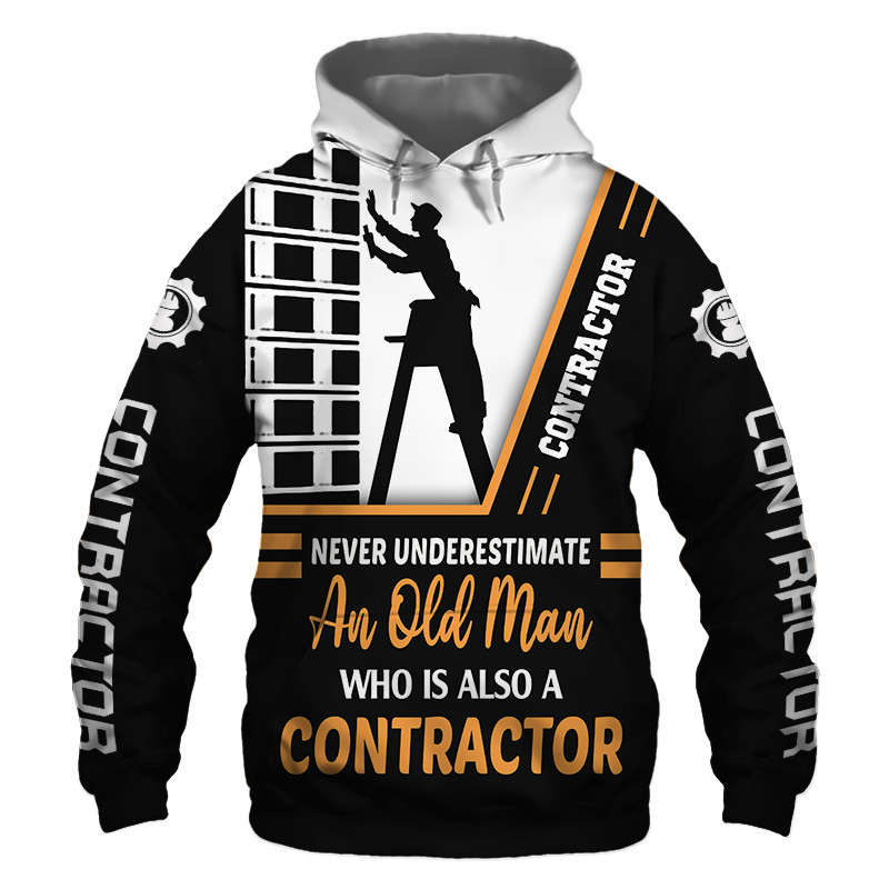 Contractor Never Underestimate an Old Man 3D All Over Print Hoodie, Zip Hoodie