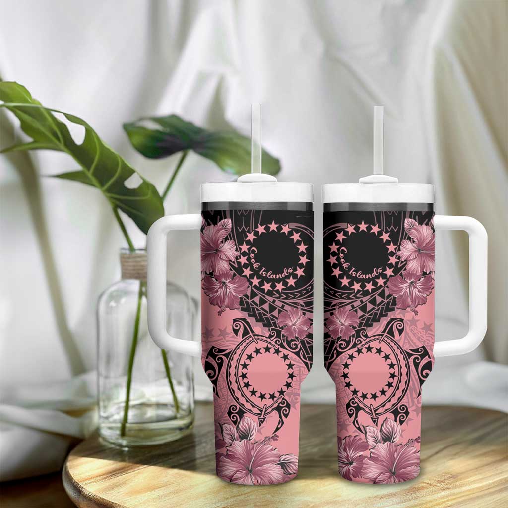 Cook Islands Turtle Stars and Hibiscus Pink Custom Stanley Cup 40 oz 30 oz Tumbler With HandleTVC2301381 - Image 9