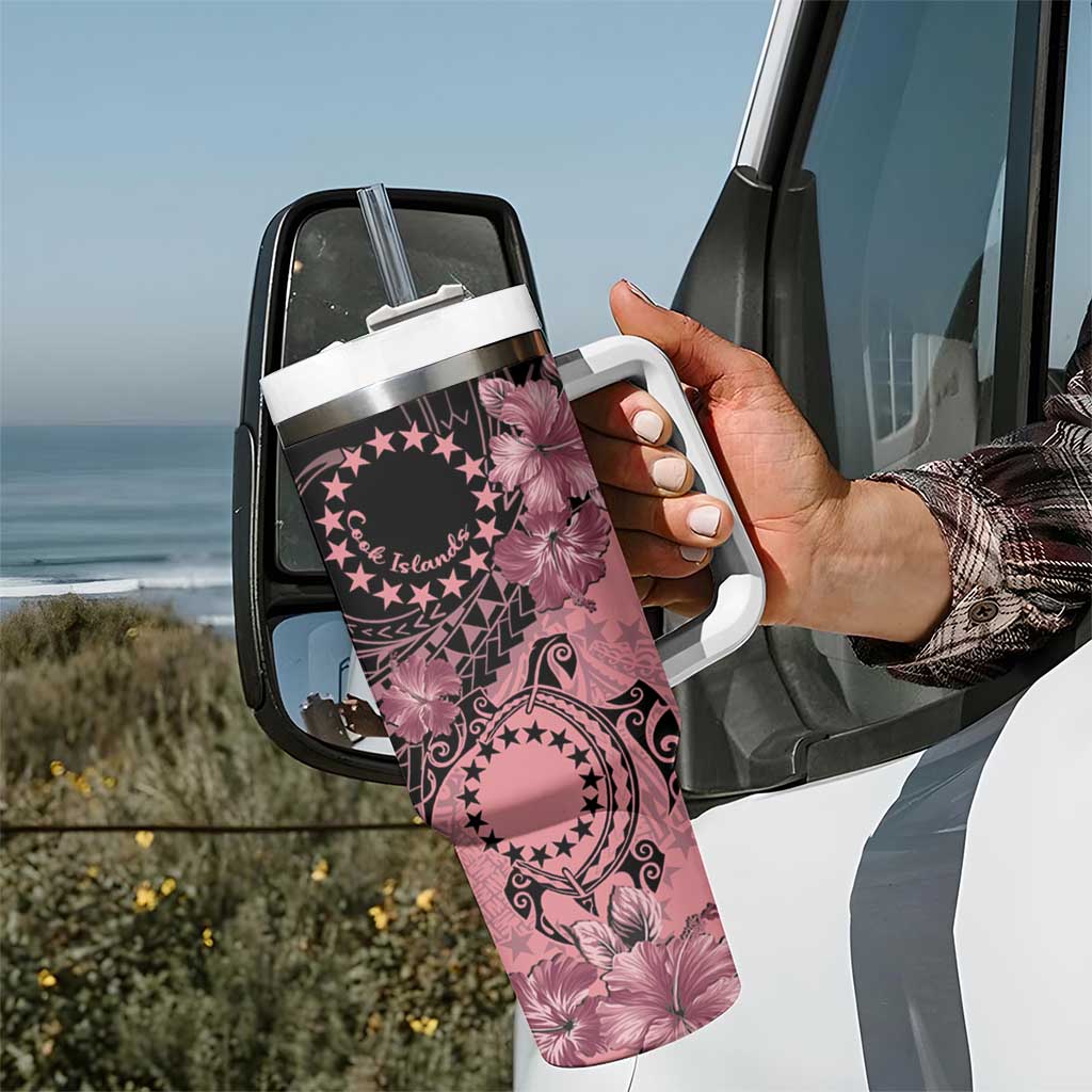 Cook Islands Turtle Stars and Hibiscus Pink Custom Stanley Cup 40 oz 30 oz Tumbler With HandleTVC2301381 - Image 7