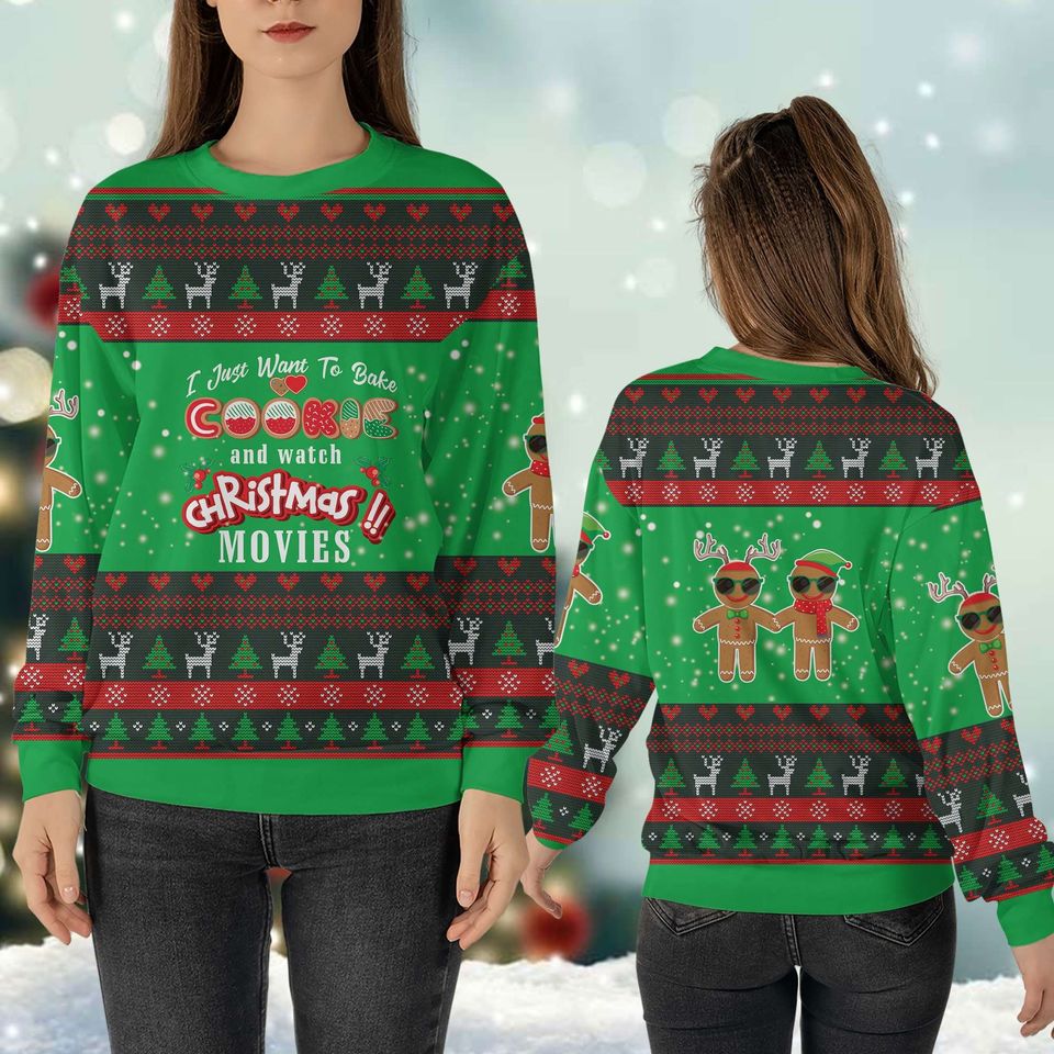 Cookie Baking Crew Christmas Family Ugly Sweater Gingerbread Sweatshirt
