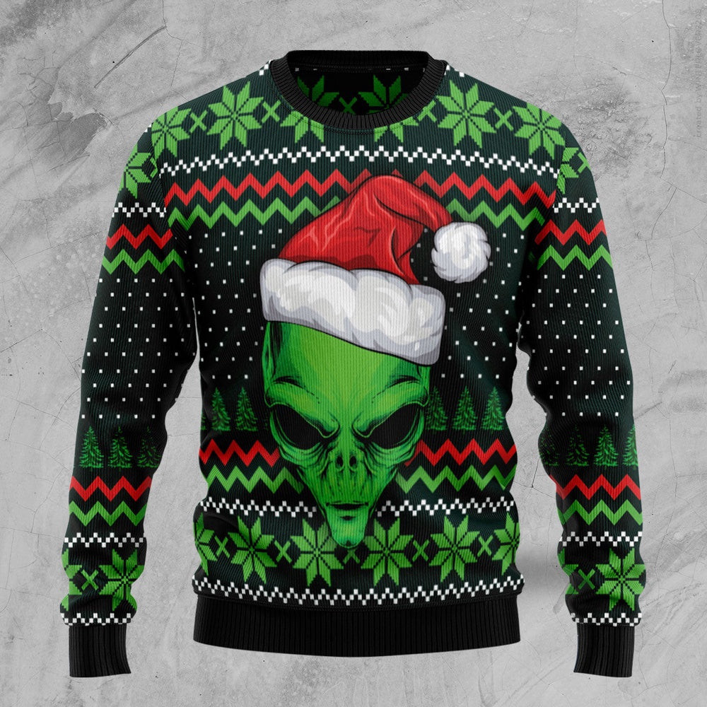 Cool Alien Unisex Womens Mens Couples Matching Friends Alien Lover Funny Family Ugly Christmas Holiday Sweater Gifts