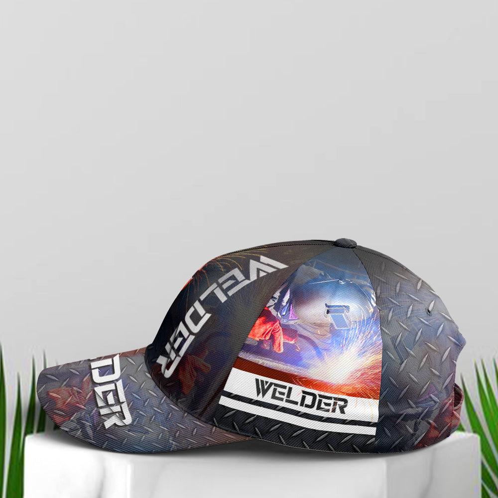 Cool Baseball Cap For Welder Metallic Style Trucker Hats Custom Hats Gifts For Men & Women