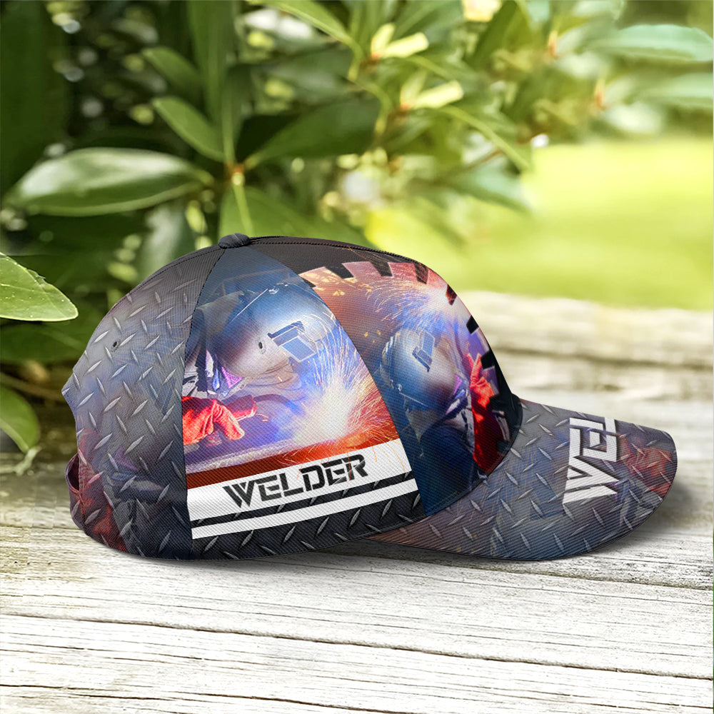 Cool Baseball Cap For Welder Metallic Style Trucker Hats Custom Hats Gifts For Men & Women