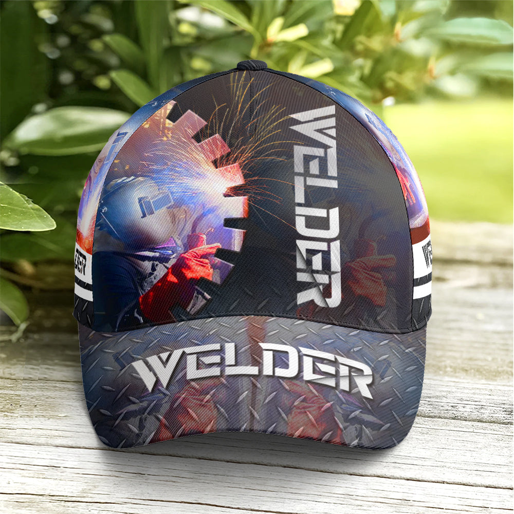 Cool Baseball Cap For Welder Metallic Style Trucker Hats Custom Hats Gifts For Men & Women