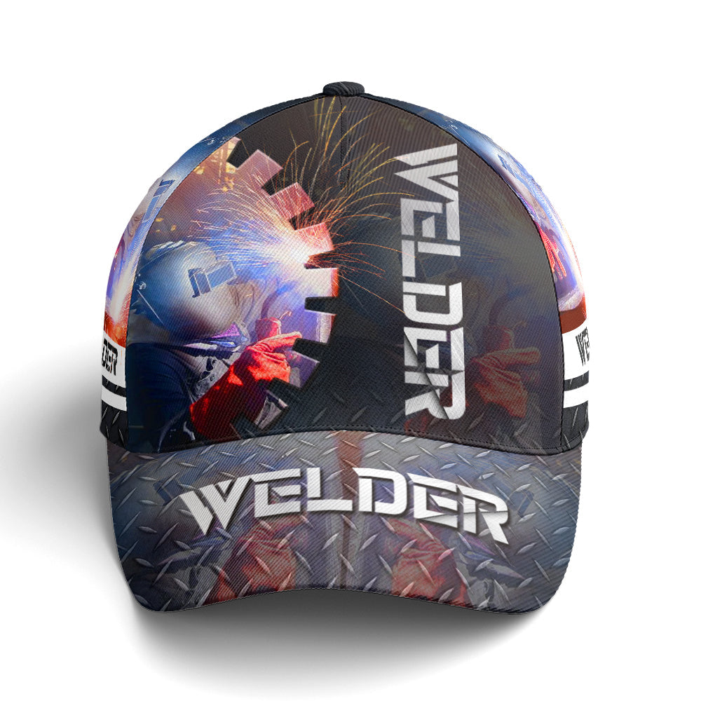 Cool Baseball Cap For Welder Metallic Style Trucker Hats Custom Hats Gifts For Men & Women