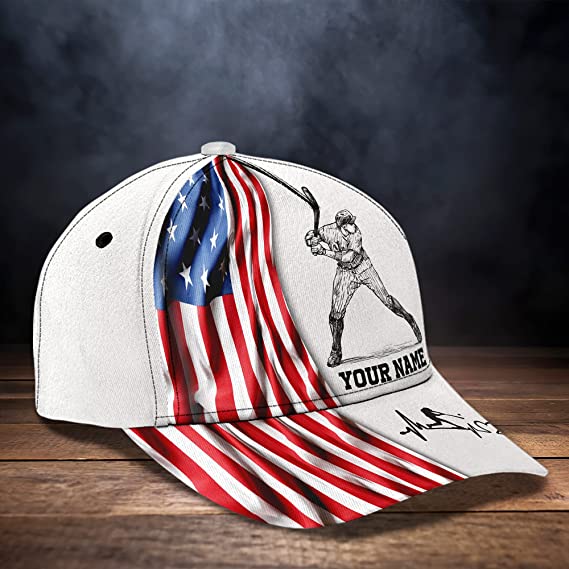 Cool Baseball Heartbeat Hat in an American Flag Design Mens WoMen's 3D classic cap Trucker Hats Custom Hats Gifts For Men & Women