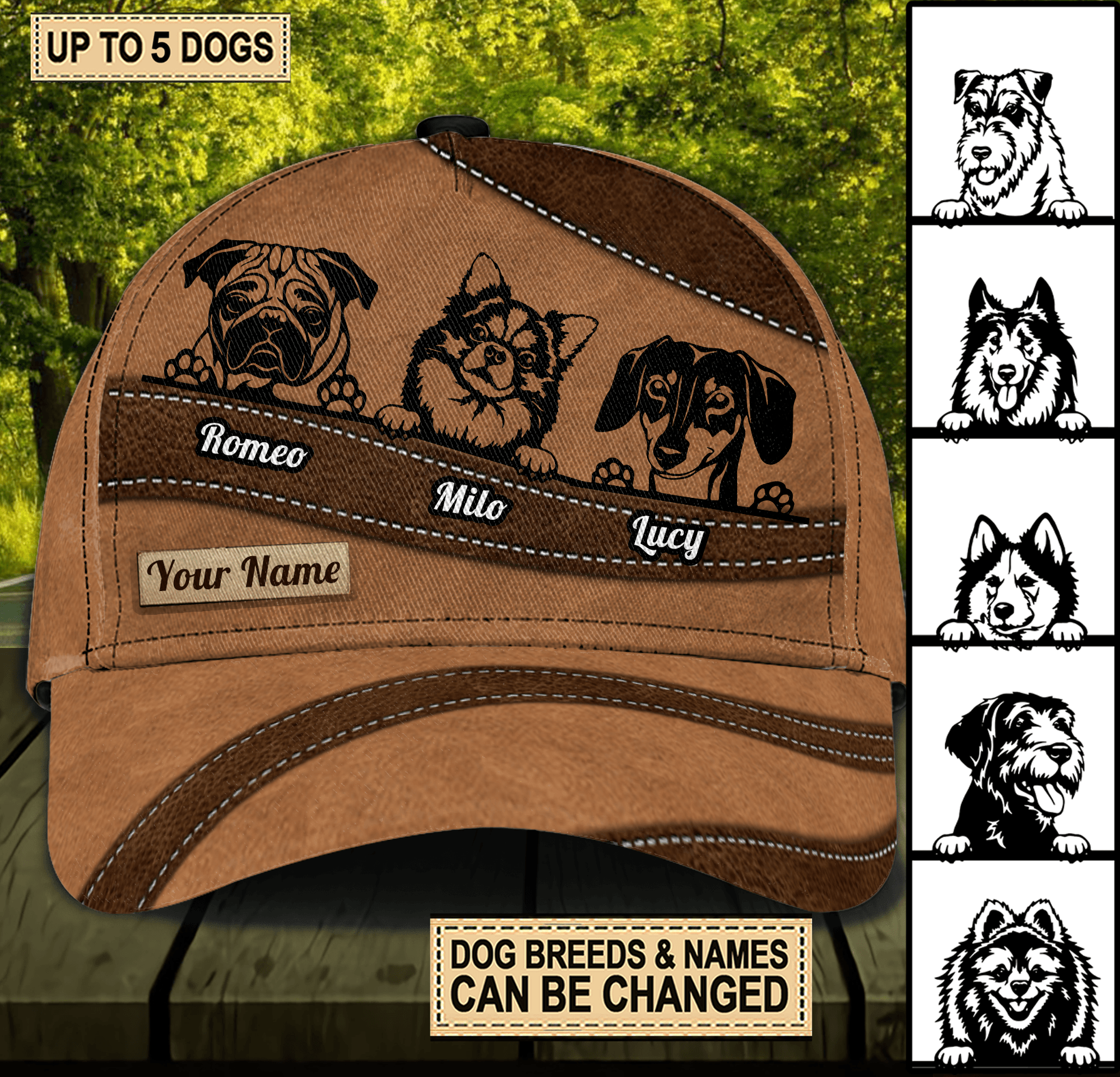 Cool Dogs Personalized Classic Cap, Personalized Gift for Dog Lovers, Dog Dad, Dog Mom Trucker Hats Custom Hats Gifts For Men & Women